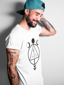 Geometric Mountain White T-Shirt