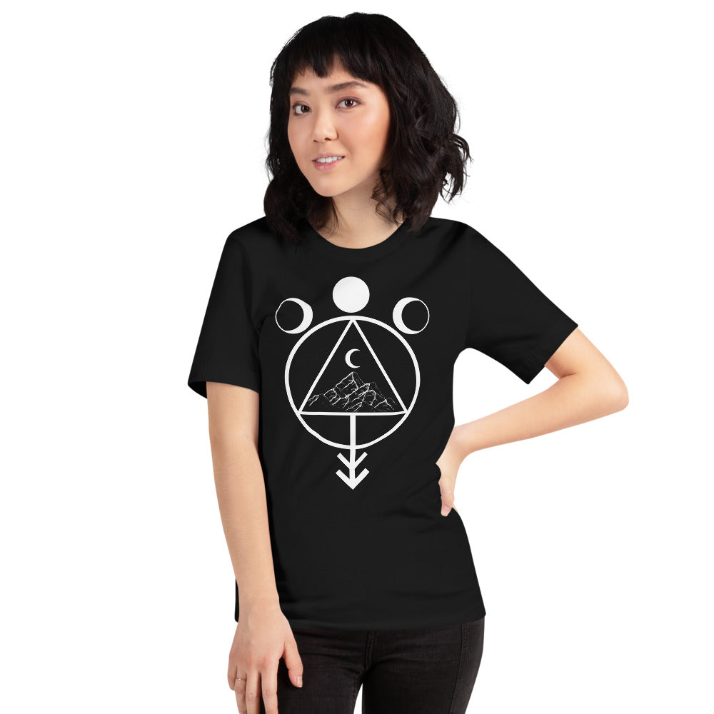 Geometric Mountain Black T-Shirt