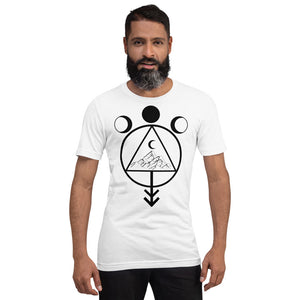 Geometric Mountain White T-Shirt